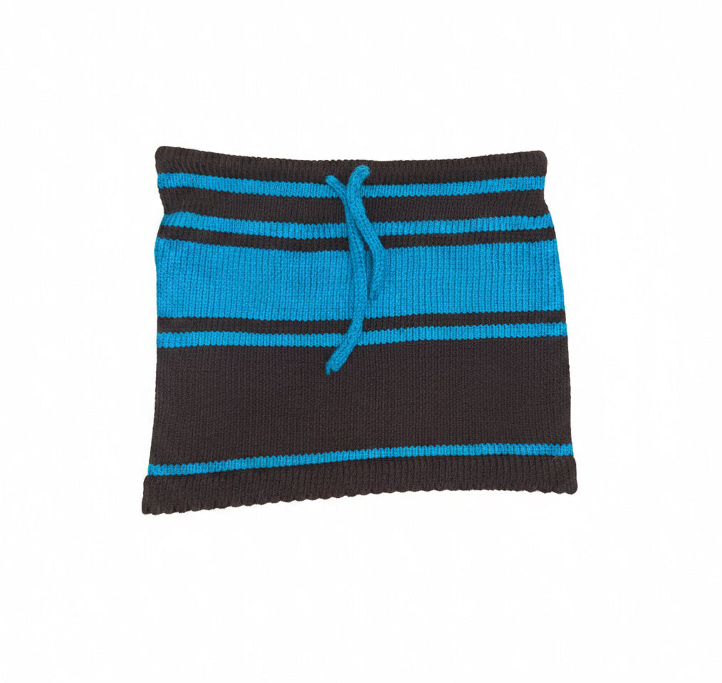 Turquoise/brown knit skirt