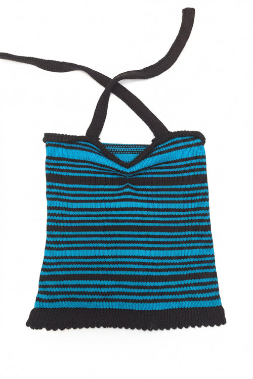 Maria halter top turquoise /brown